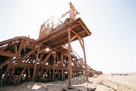 "Old Ruined Rusty Structure Of An Abandoned Oil Drilling Rig In Namibia ...