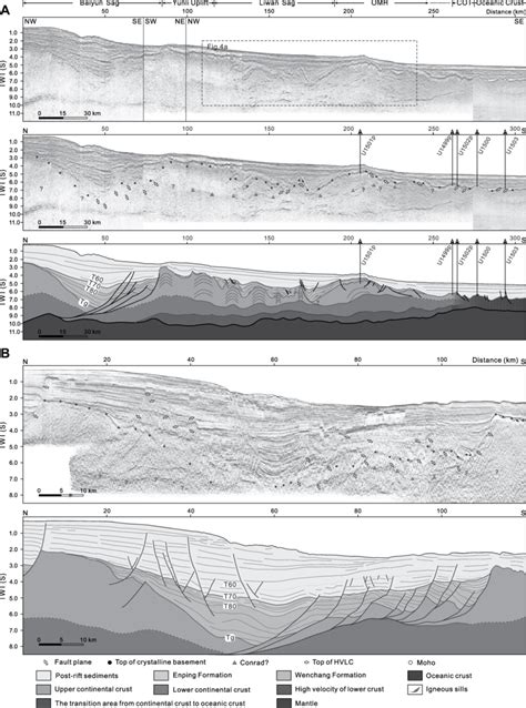 A Uninterpreted And Interpreted Regional Seismic Sections Across The