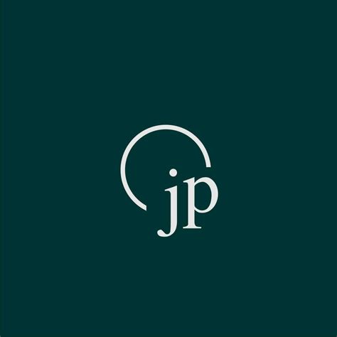 Jp Initial Monogram Logo With Circle Style Design Vector Art