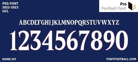 Psg 2022 2023 Ucl Font In 2022 Football Fonts Psg Jersey Font