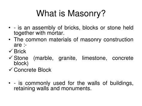 Ppt Masonry Powerpoint Presentation Free Download Id3949461