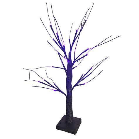 Lighted Black Halloween Tree With Orange And Purple Lights Upgraded Tree For Tabletop Halloween ...