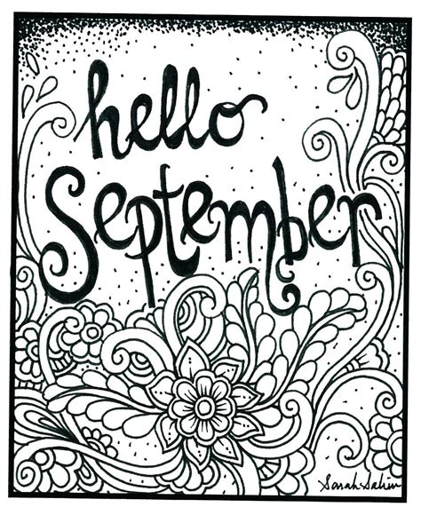 September Coloring Page ~ Coloringish