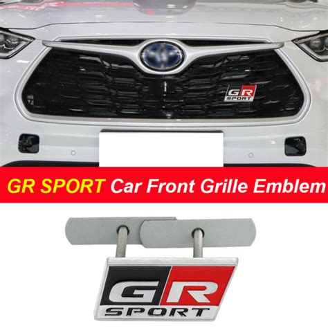 1Piece GR SPORT Logo Modified Metal Car 3D Badge Front Grille Emblem