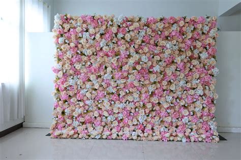 Custom Roll Up Flower Wall Backdrop Artificial Flower Wall Panel D