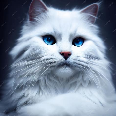 Cute White Persian Cat With Blue Eyes