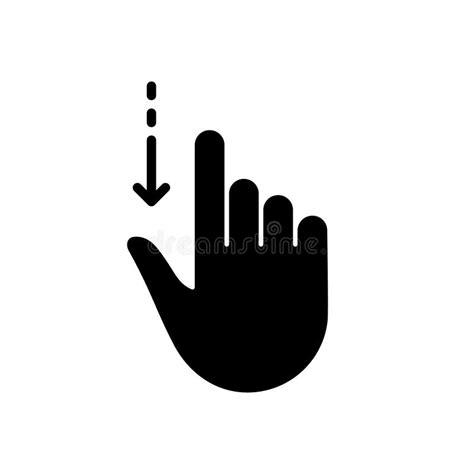 Hand Finger Swipe And Drag Down Silhouette Icon Pinch Screen Rotate