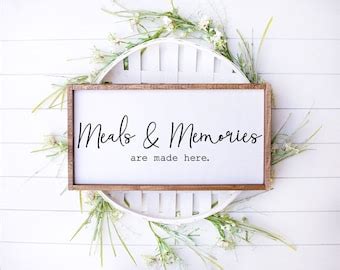 Meals And Memories Are Made Here Square Wood Sign Etsy