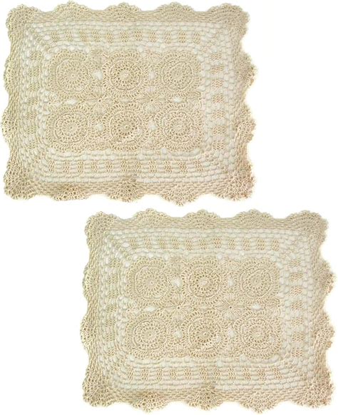 Kilofly Handmade Crochet Cotton Lace Table Placemats Doilies Value Pack [set Of 2