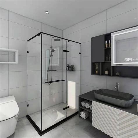 Qian Yan Simple Complete Shower Cabins China Stainless Material Luxury Square Shower Room