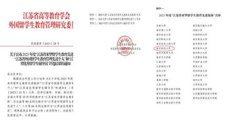 我校获评2023年度“江苏省来华留学生教育先进集体”荣誉称号 南京财经大学国际教育学院