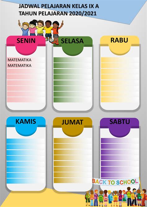 Jadwal Pelajaran Keren