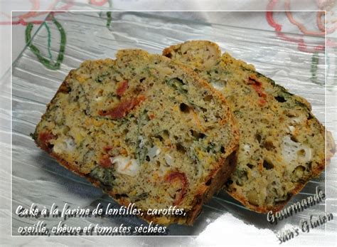 Cake à la farine de lentilles carottes oseille chèvre