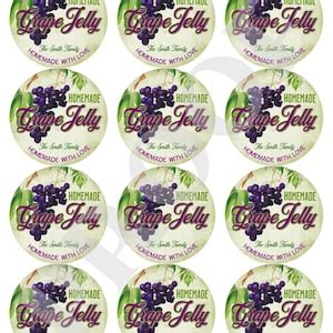 Grape Jelly Labels, Jelly Jar Labels, Grape Jelly Stickers, Grape Jam ...