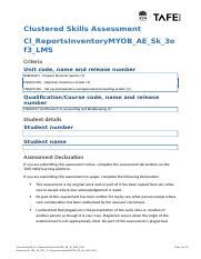 Cl ReportsInventoryMYOB AE Sk 3of3 LMS Docx Clustered Skills