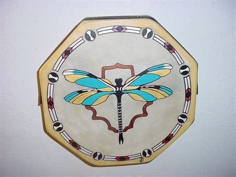 14 Inch Native American Dragonfly Hand Painted Dance Drum Etsy