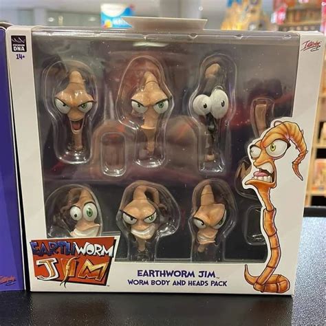 Фигурка Червяк Джим EARTHWORM JIM WAVE 1 - WORM BODY AND JIM HEADS PACK ...