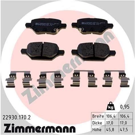 Zimmermann Bremsbel Ge Satz Hinterachse Passend F R Chevrolet Trax Opel