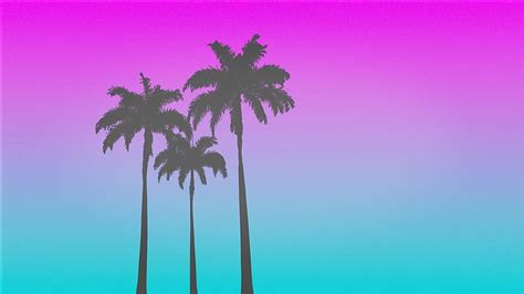 Vhs Palm Trees 1980s New Retro Wave Retro Style Vintage Sunset