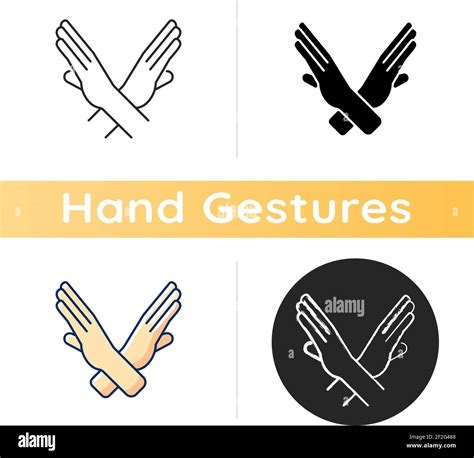 Crossed Arms Stop Gesture Icon Stock Vector Image Art Alamy