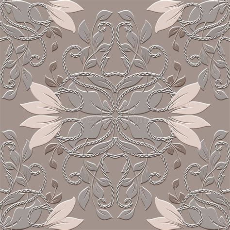 Textured Floral 3d Seamless Pattern Embossed Background Vintage