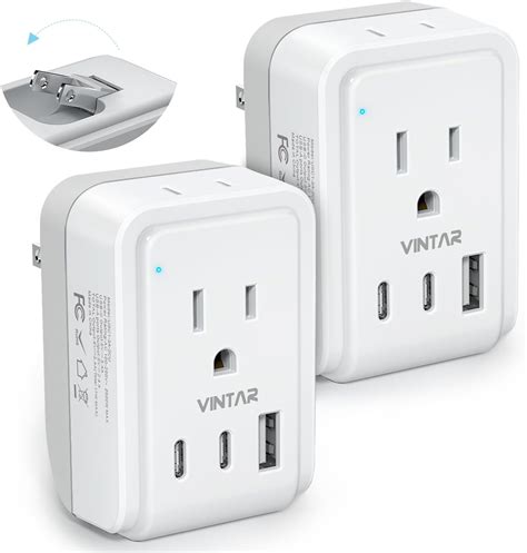 2 Pack Us To Japan Plug Adapter Vintar Foldable Japan Travel Adapter With 2 Outlets