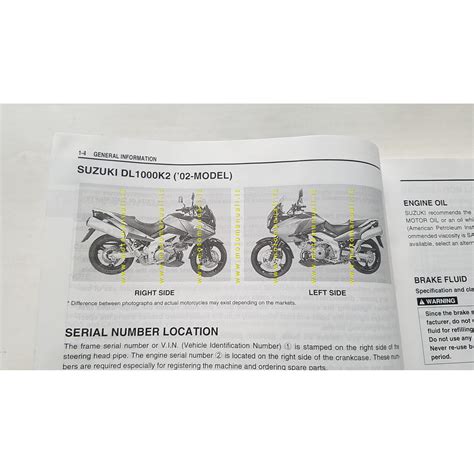 Suzuki V STROM DL 1000 2002 Manuale Officina INGLESE Originale WORKSHOP