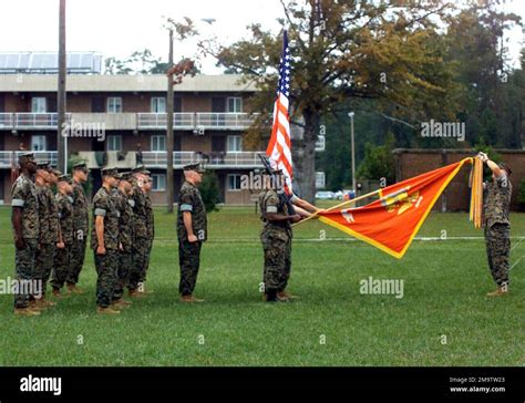 During A Reactivation Ceremony US Marine Corps USMC Members From The