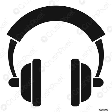 Muziek Hoofdtelefoon Pictogram Eenvoudige Stijl Stock Vector