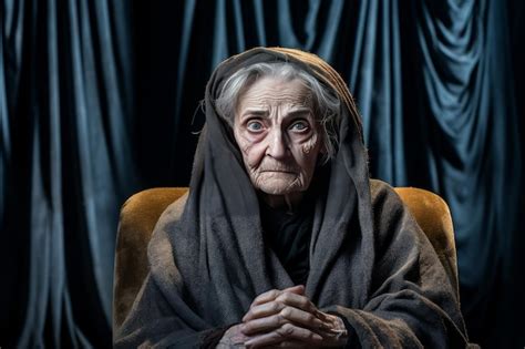 Premium Ai Image Charming Actor Old Woman In Small Theater Comedian