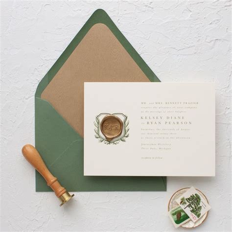 Elegant Wedding Invitation With Wax Seal