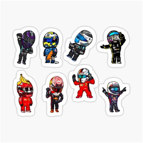 F1 Mini Drivers Pack 5pcs Stickers F1 Car Cave