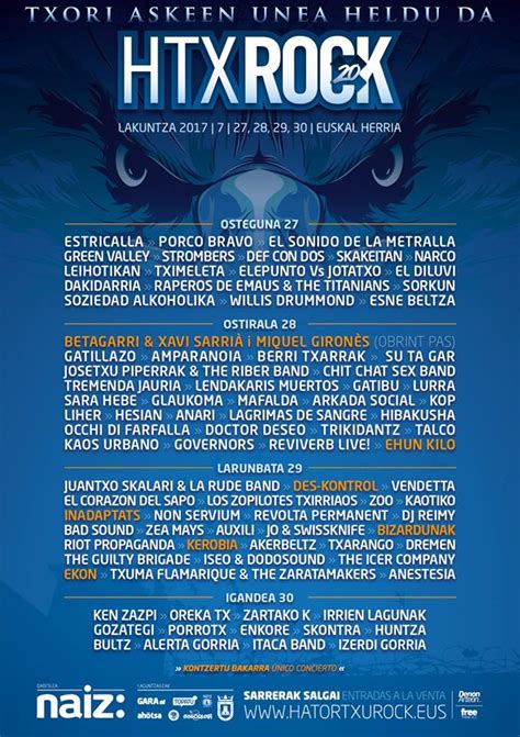 Hatortxu Rock 2017 20ª edición Cartel entradas horarios y hoteles