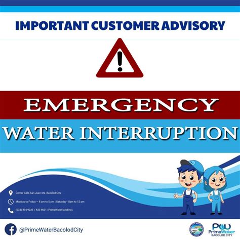 Baciwa Primewater Bacolod City Advisory Emergency Water Interruption