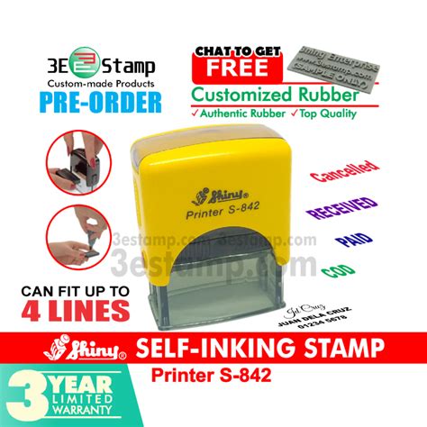 Pre Order Shiny 842 S842 S 842 Self Inking Stamp For Personalized Signature Stamp Lazada Ph