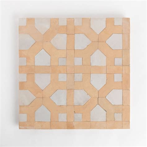 Tetouan Zellige Mosaic Tile Grande Earth Line And Wheat Fill