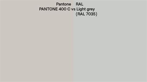 Pantone 400 C Vs RAL Light Grey RAL 7035 Side By Side Comparison