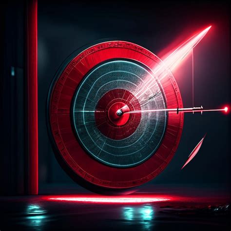 Premium AI Image Red Dart Arrow Hitting In The Target Center Of Dartboard