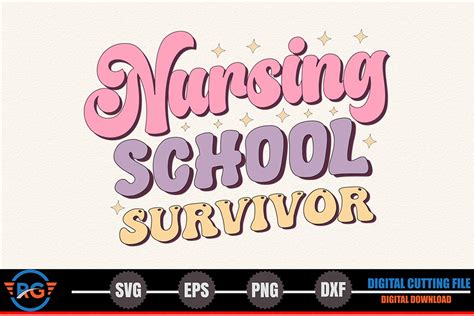 Nursing School Survivor Retro Nurse Graphic By Robi Graphics