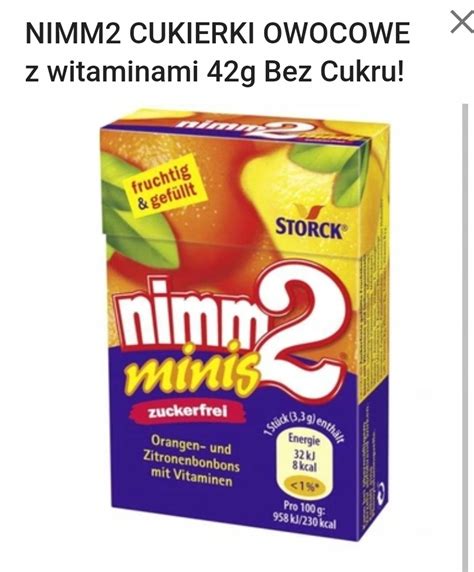 NIMM2 CUKIERKI OWOCOWE Z Witaminami 42g Bez Cukru 12601138328