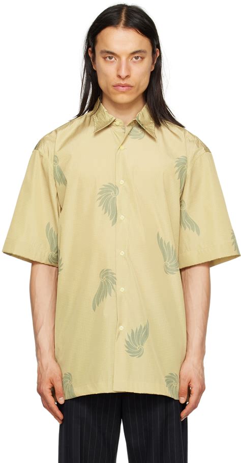 Dries Van Noten Khaki Printed Shirt SSENSE