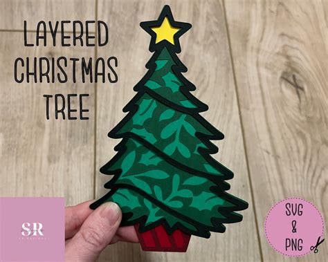 SVG 3D Layered Christmas Tree Paper Cutting Layered Svg Christmas