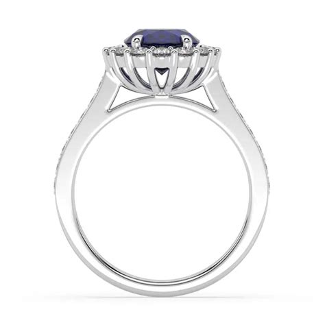 Classic Oval Blue Sapphire Halo Ring Waldemar Jewellers