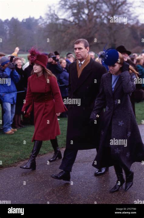 Prince Andrew The Duke Of York And Daughters Eugenie And Beatrice 2001