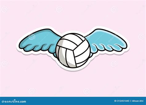 Volleyball And Wings Vector Illustration Sports Objects Icon Concept