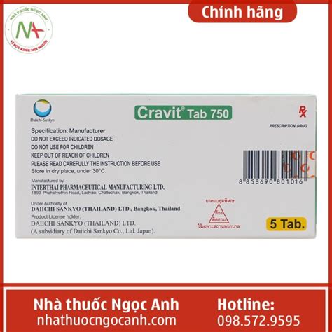 Thuốc Cravit Tab 750 Mg Có Tác Dụng Gì Mua ở đâu Giá Bao Nhiêu