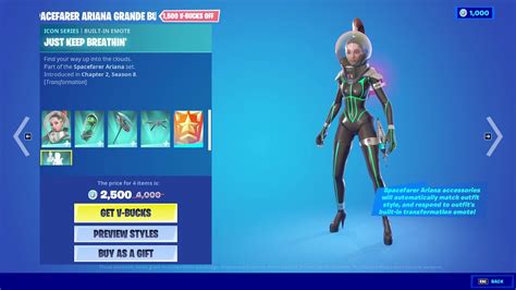 Spacefarer Ariana Grande Bundle Showcase In Item Shop Fortnite