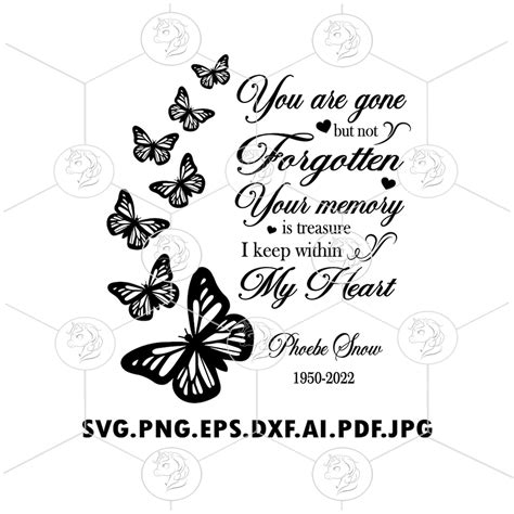 You Re Gone But Not Forgotten Svg Butterfly Memorial Etsy Australia