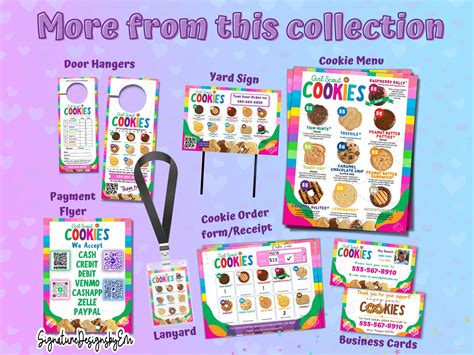 Girl Scout Cookie Lanyard Lbb And Abc Baker Cookie Price Menu Etsy