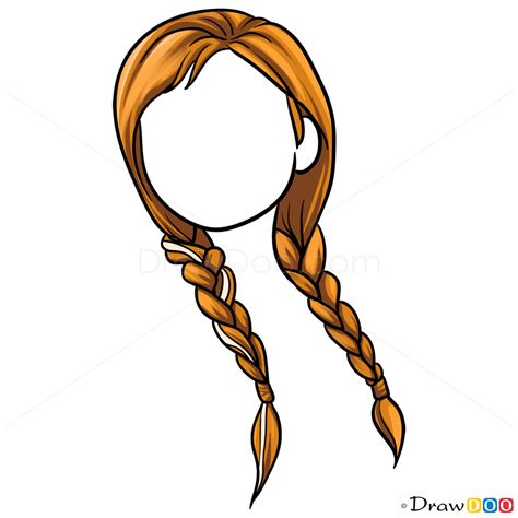 Hair Braid Drawing Step By Step